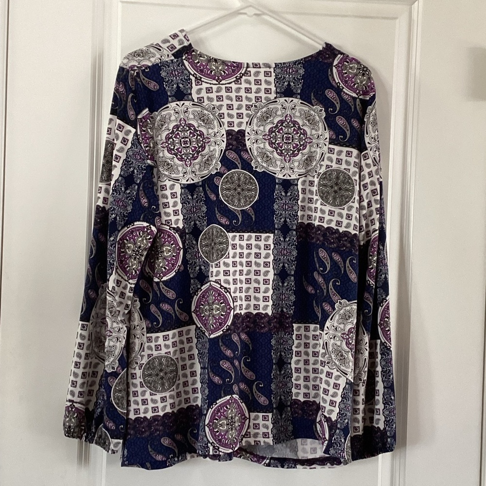 Northern Reflections Long Sleeve Women’s Shirt Northern Traditions Patchwork NWT - Picture 4 of 8